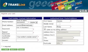 TransLink Online Web Ticketing - Second Screen
