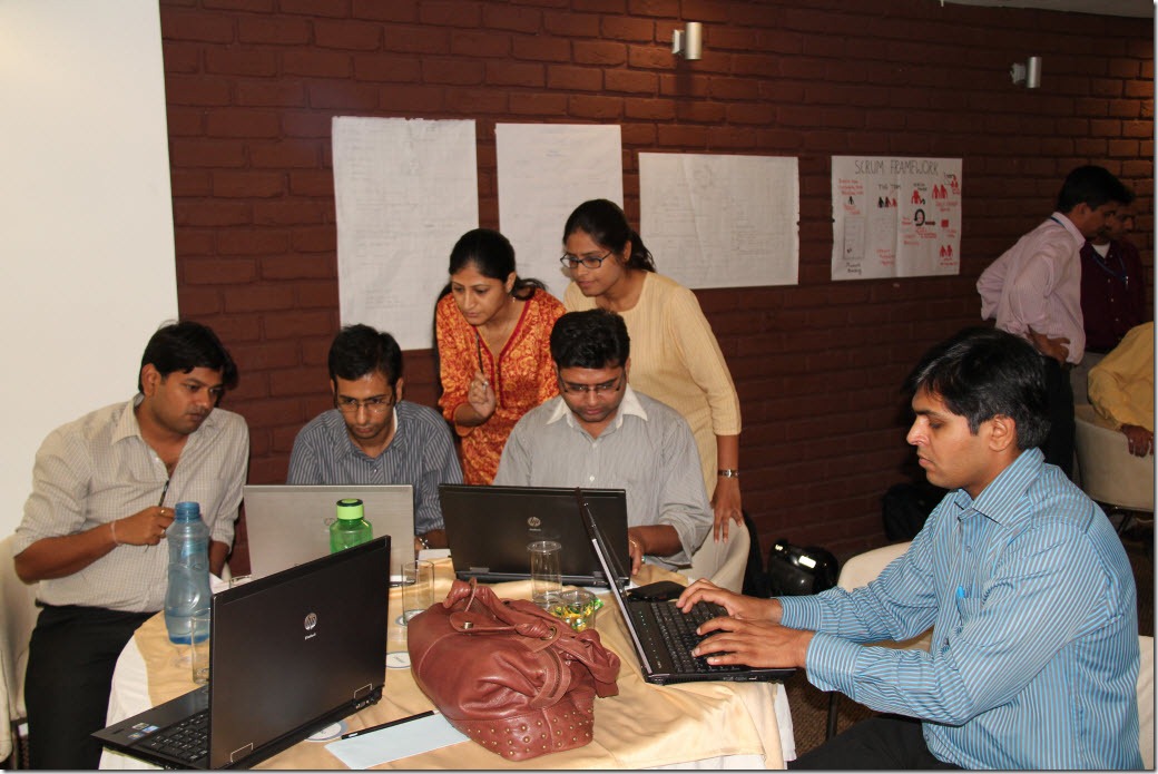 The girls (Shilpa and Pomey) instructing the boys