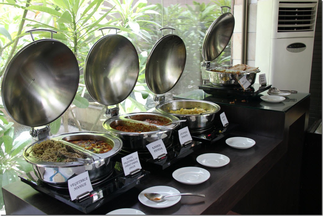 Selection of traditional Indian dishes for lunch