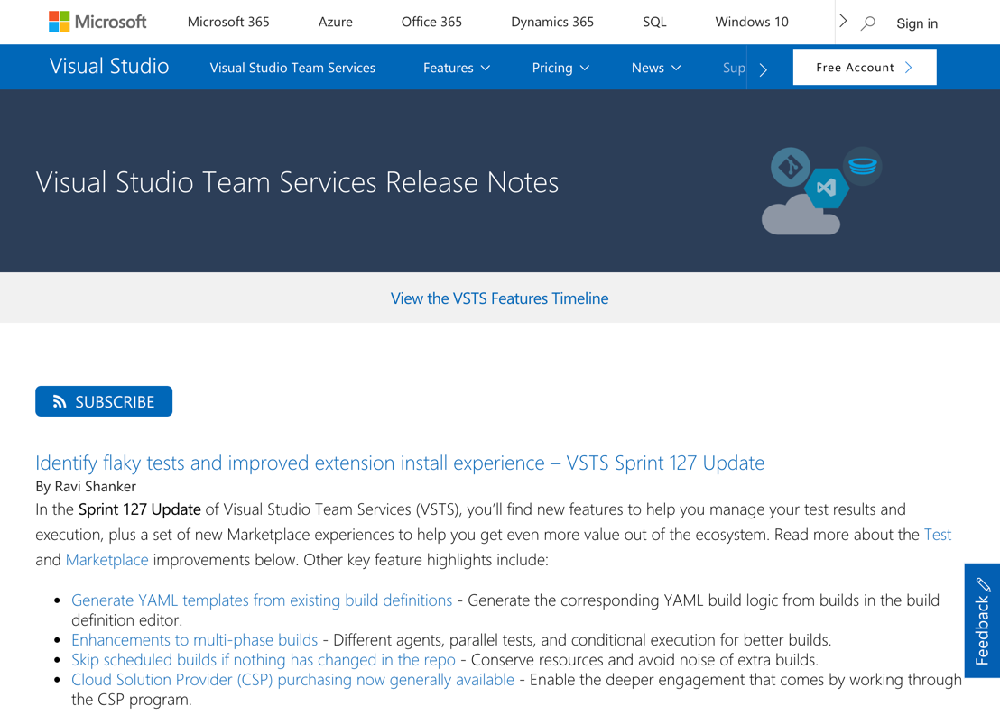 Visual Studio Team Services - What you might have missed in 2017